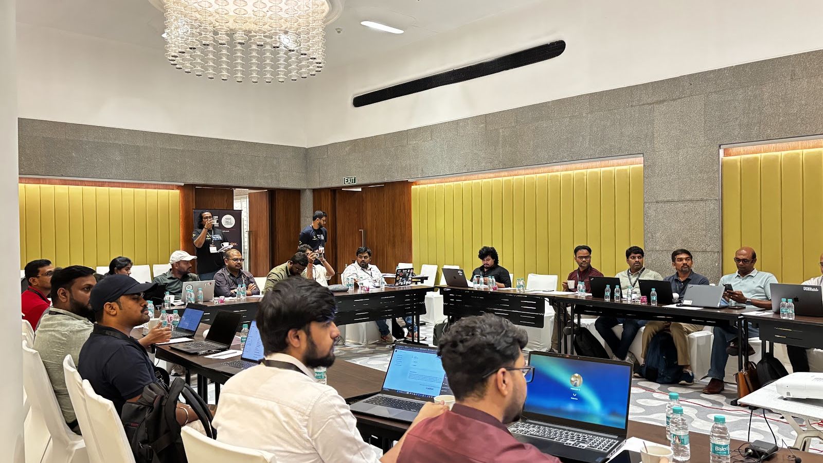 The full room in Hyderabad, every seat on a laptop