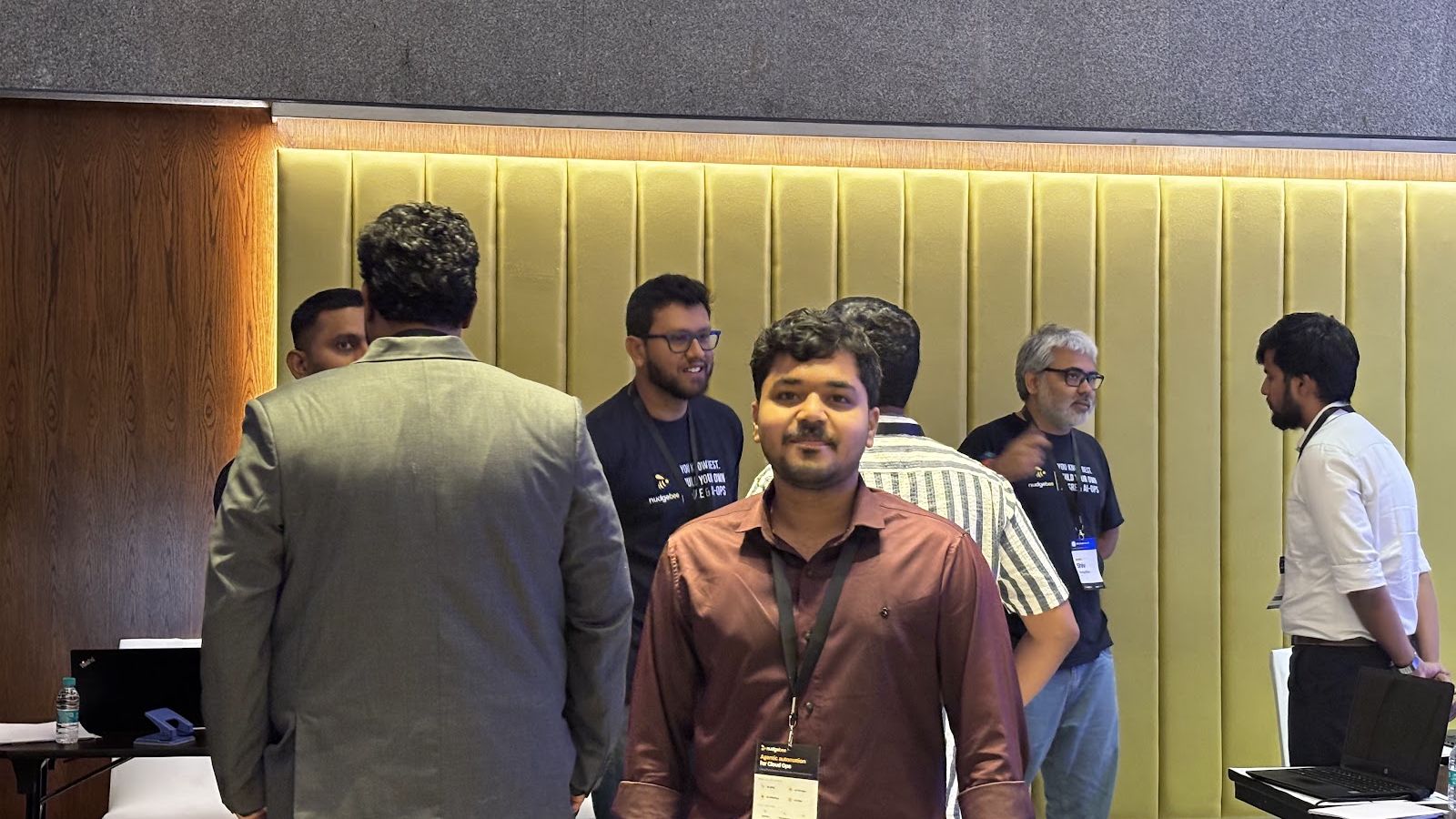 Attendees talking after the session