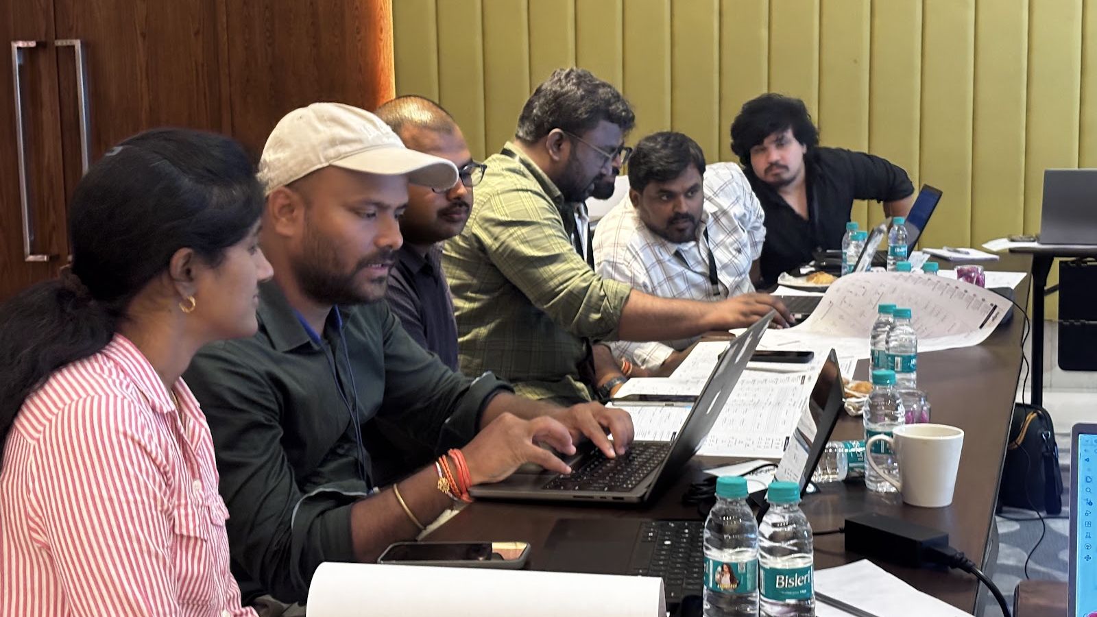 Attendees working through the lab together at their table